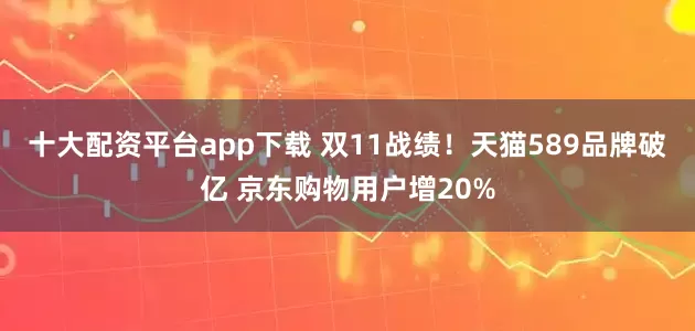 十大配资平台app下载 双11战绩！天猫589品牌破亿 京东购物用户增20%