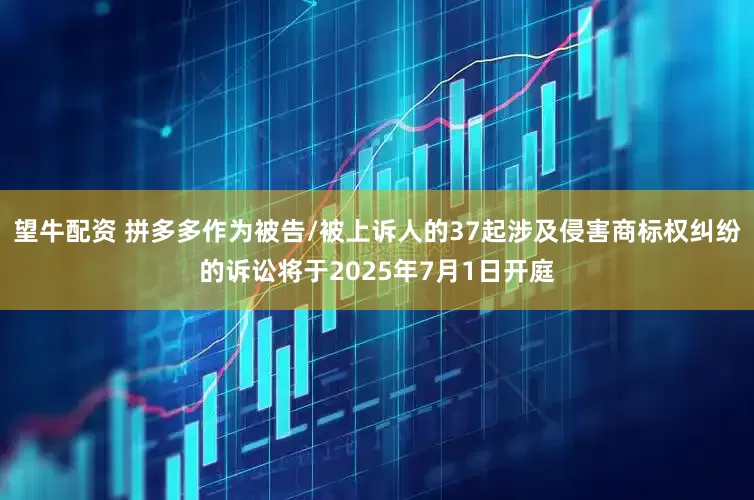 望牛配资 拼多多作为被告/被上诉人的37起涉及侵害商标权纠纷的诉讼将于2025年7月1日开庭